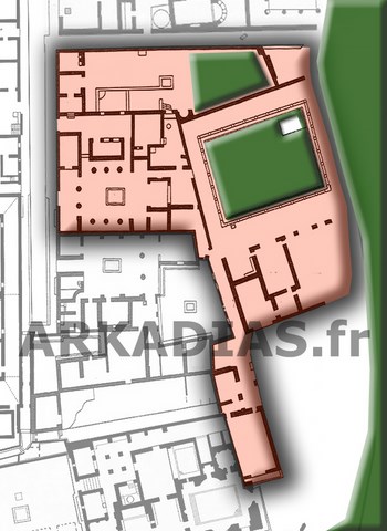 Plan de la Maison du Relief de Télèphe Herculanum
