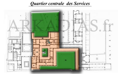 Plan du Quartier des Services de la villa de Poppée à Oplontis